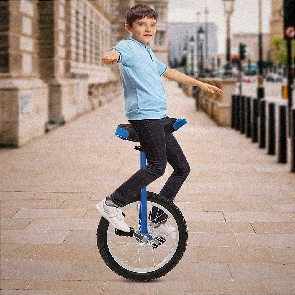 16 in Unicycle One-Wheel Bike Kids Adults Beginner Outdoor Sports Self Balancing