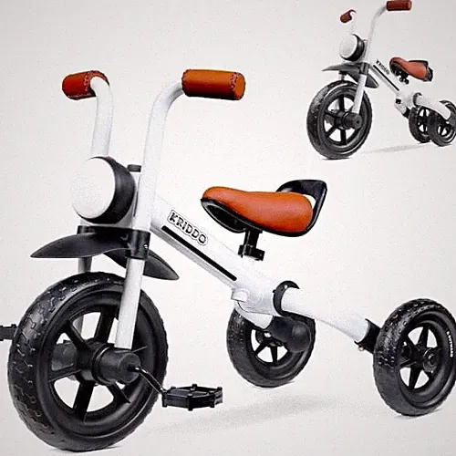2-in-1 Kids Balance Bike and Kids Tricycle for 2 to 5 Year Old, Toddler White