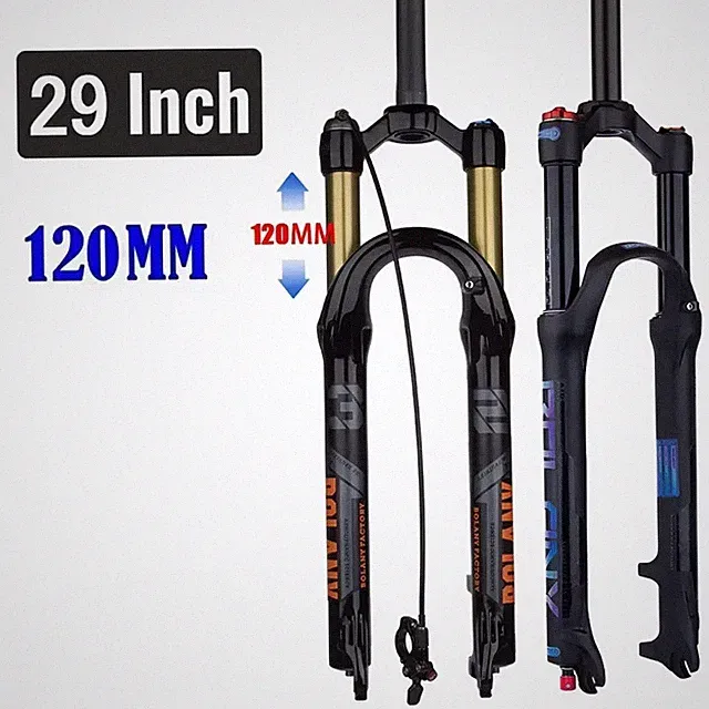 29 in Mtb Bicycle Air Suspension Fork Straight Tube Rebound Control Travel 120mm