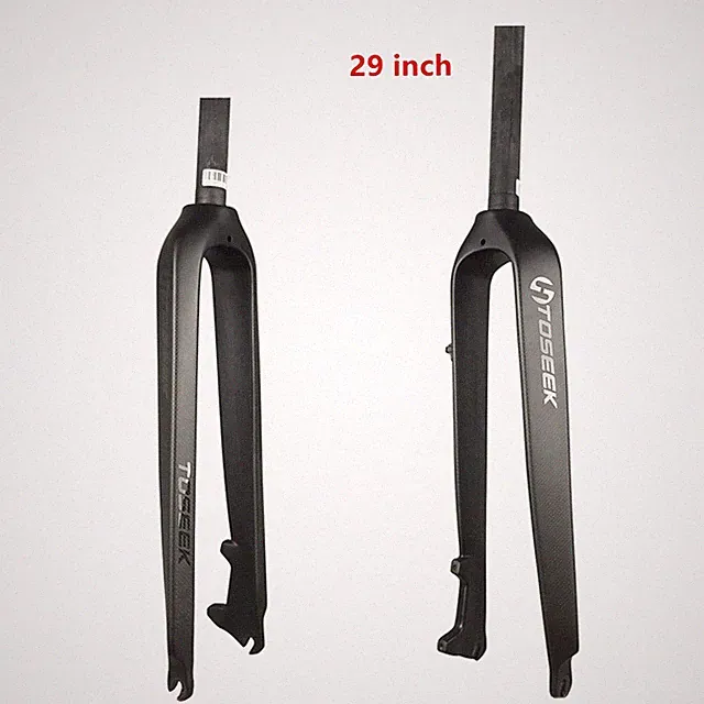29" Tossek 1-1/8" Full Carbon MTB Rigid Front Fork Disc Brake Straight Tube