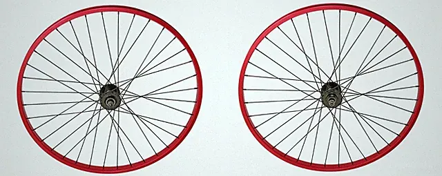 29" x 30mm BMX BIKE Front OR Flip-Flop Hub RED 36 Spoke Sealed Bearing Wheel