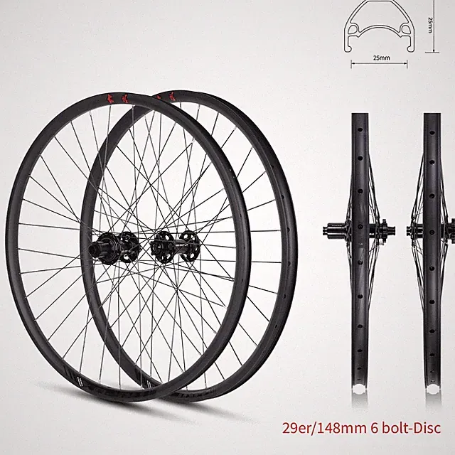 29er MTB Bicycle Clincher Alloy Wheelset Disc Brake HG XD MS Thru-axle Hubs