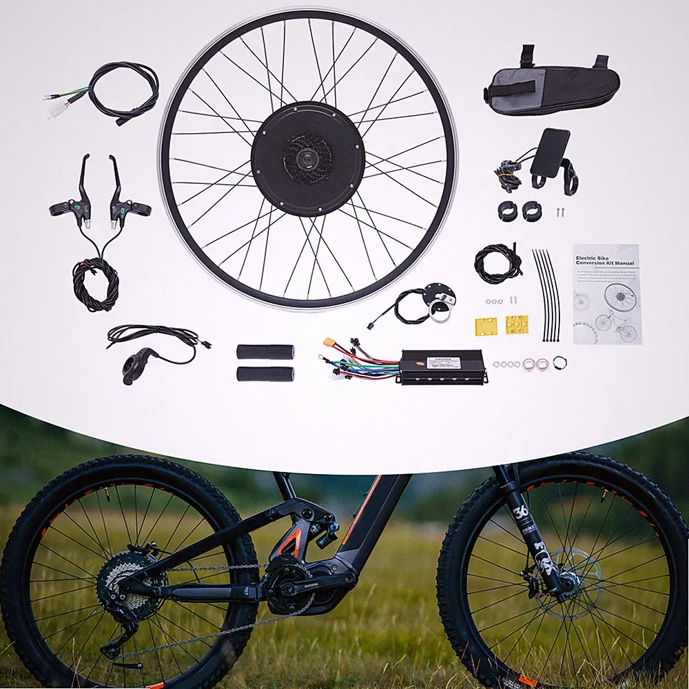 700C 48V 1000W Electric Bicycle Conversion Kit E-Bike Hub Motor Rear Wheel w/LCD