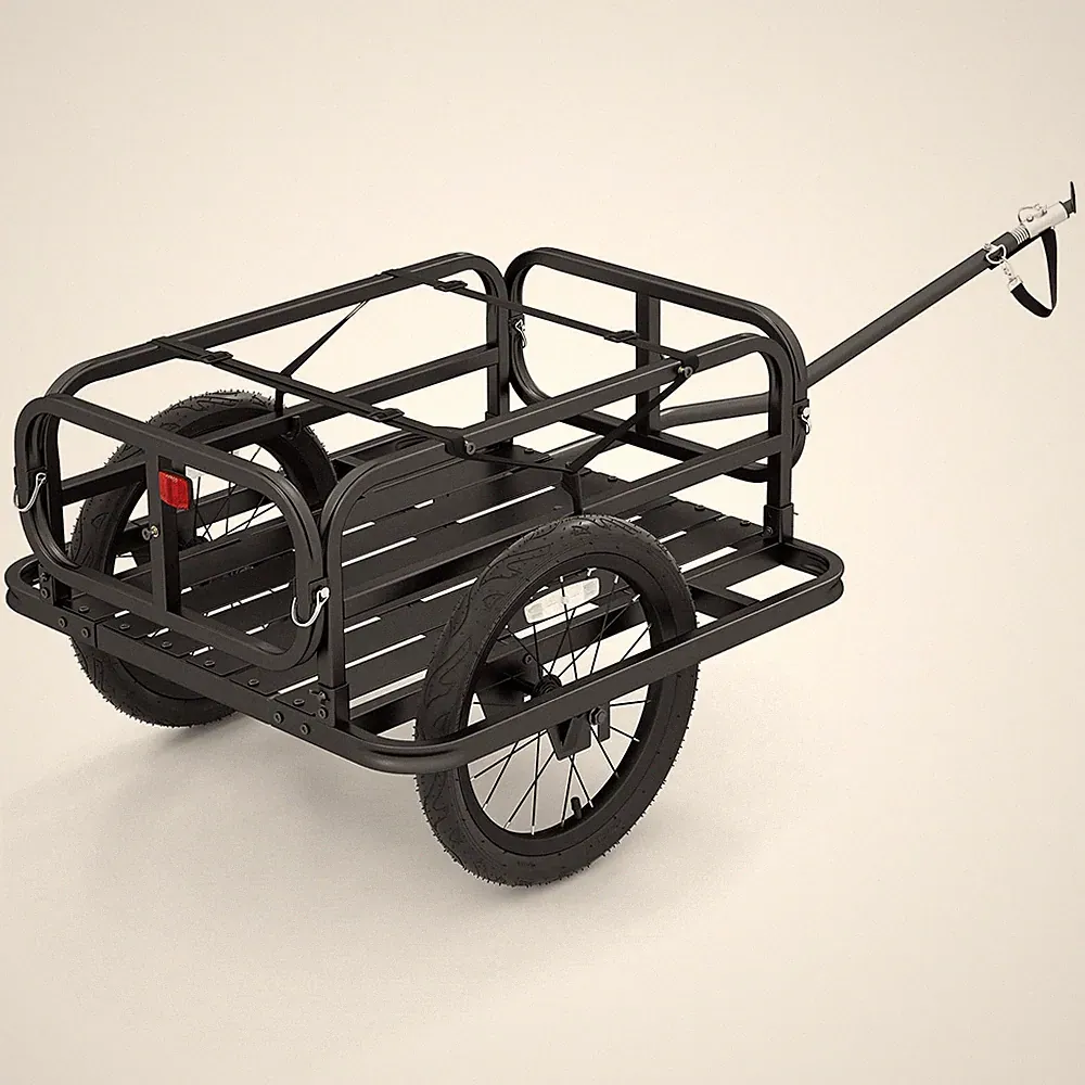 Bike Cargo Trailer, Heavy-Duty Bicycle Wagon Cart w/ Universal Hitch & 16”Tires