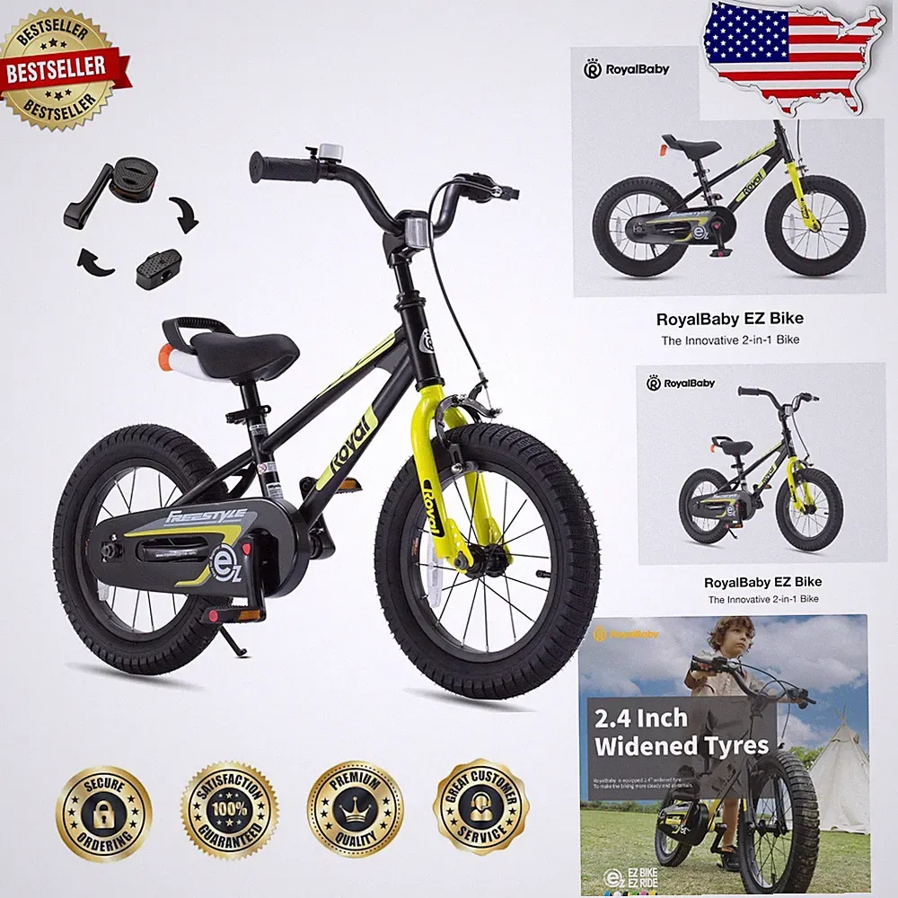 EZ Kids Balance Bike 12" Carbon Steel 2-in-1 Pedal Training Bicycle