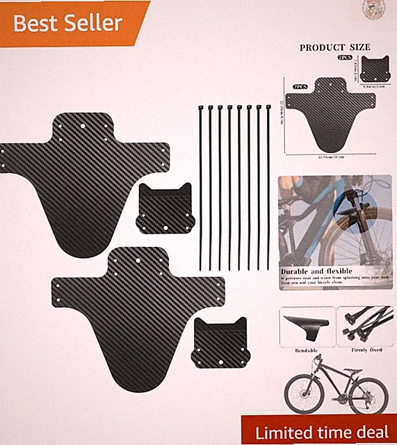 High-Performance Adjustable Mudguards for 29'' Mountain Bikes - 2 Sets included
