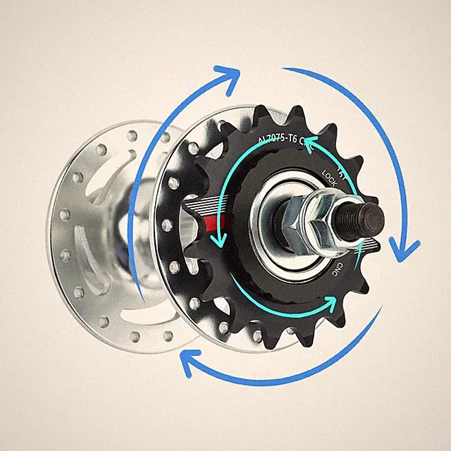 Sleek Appearance For Fixed Gear Bike Flywheel Cog and Lock Ring in Black Color