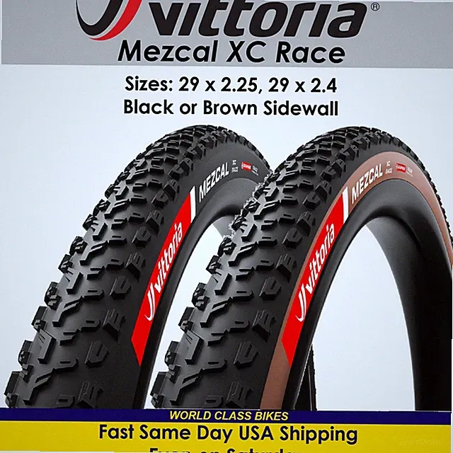 Vittoria Mezcal III XC Race 29 x 2.25, 29 x 2.4 Black or Brown Tubeless MTB Tire